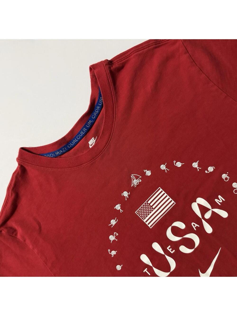 Nike Team USA Olympic Graphic T-Shirt Red FN0867-614 Men Medium